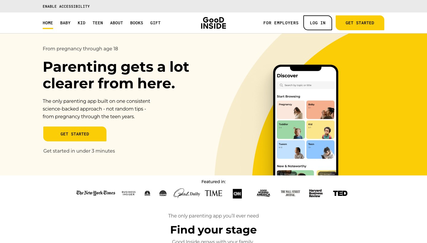 Becky Kennedy — Good Inside — eredeti landing oldal screenshot