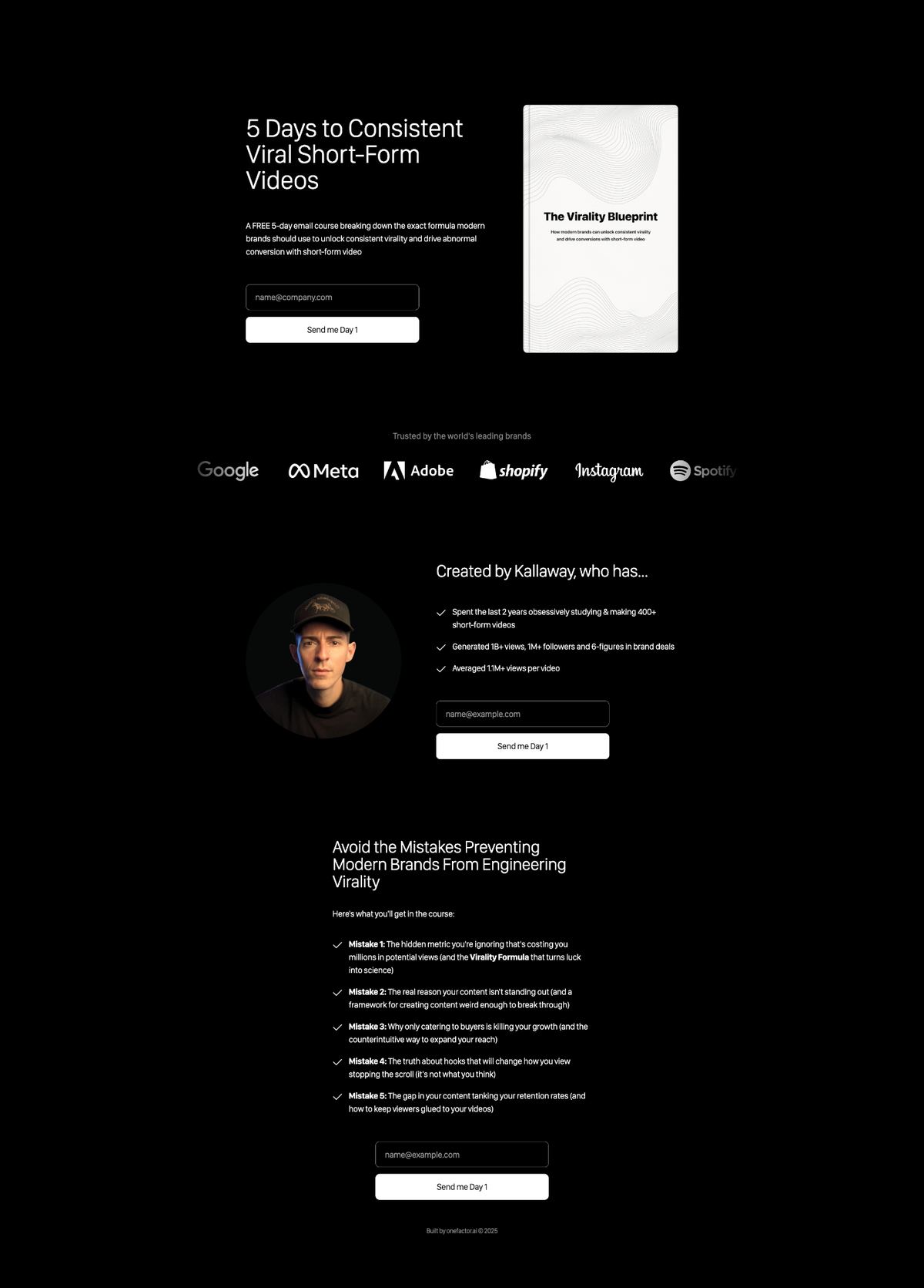 Kallaway — Email — eredeti landing oldal screenshot