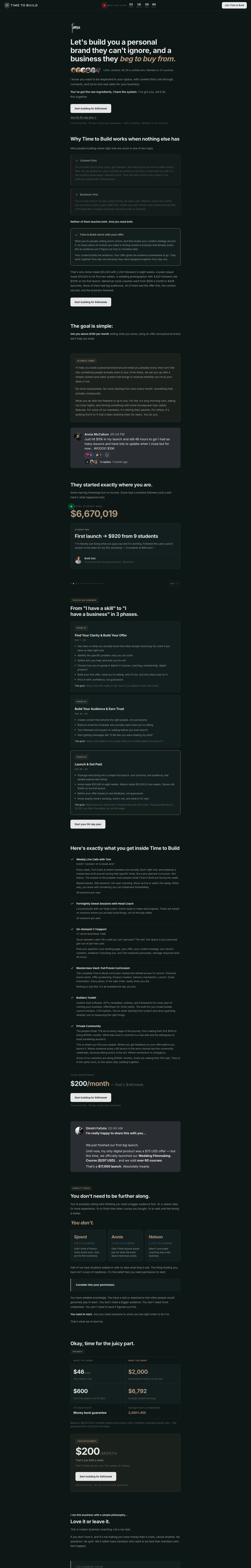Tom Noske — eredeti landing oldal screenshot